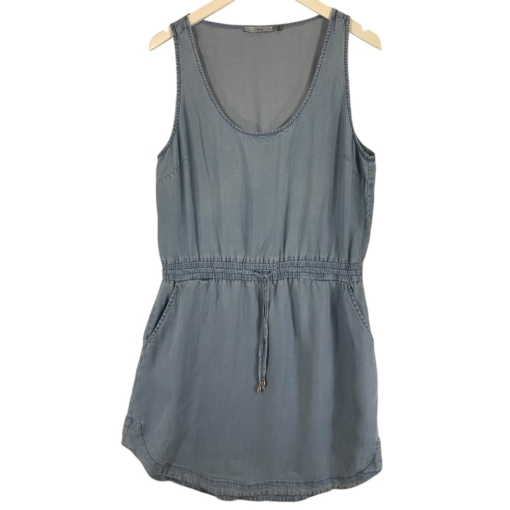 Dex Blue Sleeveless  Tencel Dress with Drawstring Waist size large